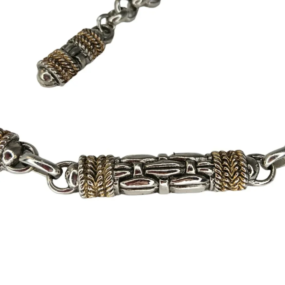 𝅺Vintage Metal Chain Barrel Weave Link Belt Gold Silver Tone